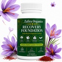 Recovery Foundation Capsules with Saffron Extract, Mood & Digestive & Hair Support, Natural Herbal Formula with Saffron & Ginger Extract, L-Theanine, Myo-Inositol, 60 Capsules