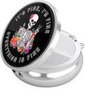 Caja de Pill Nipichsha, Caja de Píldora Pequeña para Purse &amp; Pocket, Cute Travel Medicine Organizer, Portable Medicine Container Holder to Hold Vitamins, Medication, Fish Oil &amp; Supplement, Flower Skull