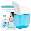 Sistema de riego nasal con 30 paquetes de Saline, máquina de enjuague sinusal, máquina limpiadora sinusitis con tanque de agua " tanque de recogida de residuos - azul