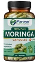 Moringa Vegan Capsules 500mg tablet, 60 Capsules, Rich anti-oxidant source with Vitmin A, B1, B2 with Magnesium and Potassium | Boost Heart and Brain Health