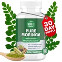 Moringa Capsules, 800 mg Orgánica Moringa Oleifera hojas Powder Superfood Greens Pure Moringa Pills es un aumento de energía vegano, no GMO y mantener un suplemento saludable