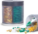 Organizador de suplementos extra grande con 4 Compartimientos Fácil dispensador de píldoras abiertas Medicina mensual Vitaminas Organizadores Almacenamiento Botellas,Gray