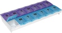 EZY DOSE (14 días) AM/PM Pill Case, Medicine Planner, Vitamin Organizer Box, 2X-Large Locking Compartments to Secure Prescription Medication and Prevent Accidental Spilling, Color May Vary, BPA Free