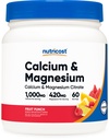 Nutricost Calcium Magnesium Powder (Fruit Punch, 60 Servings) - Bone Support, Non-GMO, Gluten Free (de Calcium Citrate y Magnesium Citrate)