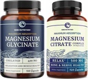 Magnesium Glycinate 400mg (120ct) & Magnesium Citrate 500 MG (120ct) ← Alta Absorción, Calma, Relajación, Digestión &amp; Muscle Support