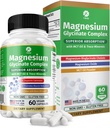 1 Complejo Glycinate de Magnesio Corporal, Suplemento de Magnesio de Alta Absorción para Calma, Relajación Muscular & Bone Health Support, Vegan con MCT Oil & Trace Minerals, Non-GMO, 60 cápsulas