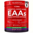 Suplemento de aminoácidos esenciales Oh!mino. Berry Blast, Caffeinated Powder. Los 9 EAAs, BCAAs y el Amino perfecto para los entrenamientos, Amino Energy, y para construir músculo, y recuperar más rápido.