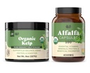 Orgánica Kelp Powder 8oz &amp; Pure Alfalfa Leaf 100 Capsules Bundle