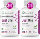 Just One Daily Methylated Multivitamin with Methyl B12, Quatrefolic Methylfolate, Puro MTHFR Suplemento para Hombres y Mujeres Sin Hierro, 2 Botellas (60 Vegan Capsules), USA-Made