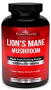 Organic Lions Mane Mushroom Capsules - 1800mg El más fuerte de León Mane Mushroom Suplemento - Non-GMO Lions Mane Extract Powder - Nootropic Brain Supplement - Brain &amp; Immune Support - 90 Vegetarian Caps