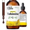 Suplementos de Yohimbe salvajes y orgánicos para hombres y mujeres - 5 mg Yohimbine Liquid Extract Drops - Pausinystalia Yohimbe Bark Tincture - Vegan, Alcohol-Free - 2 fl oz