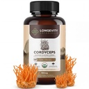 Orgánica Cordyceps Mushroom Capsules Suplemento (120) ← Pure Fruiting Body 10:1 High Strength Extract ← 30% Beta-D Glucans TEN 9,000mg Raw Equivalent Por Serving TEN Energy, Stamina &amp; Oxygen Support
