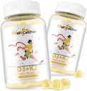 Vitamina D3 K2 Gummies - Vitamina D3 5000IU K2 (MK-7) 120mcg Suplementos con Complejo de Vitamina B Azúcar Gratis para Adultos Niños Asistencias Teeth Strength Immune Mango Flavor 60 Condes 2 Packs