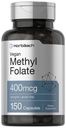 Horbäach Methyl Folate 400 mcg ← 150 Vegan Capsules ← No GMO, Gluten Free ← Dietary Supplement
