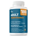 Dr. Tobias Adult Multivitamin for Women &amp; Men, Immune Supporting Vitamins from 42 Fruits, Vegetables, Plus Probiotics, Vegan Multivitamins for Men &amp; Women, Non-GMO, 180 Tablets, 60 Servings