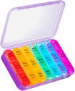 Asprink Pill Organizer 3 veces al día, gran caja de píldoras con 21 organizadores de píldoras de viaje del Compartimiento, para mantener vitaminas, medicina
