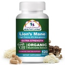 Cáncer Ciencias Organic Lions Mane Mushroom Supplement Capsules for Men &amp; Women - 1.500mg Brain Supplements for Memory & Focus - High Potency 40% Beta-Glucans - Nootropic Mushroom Complex, 120 Count
