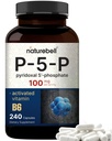 NatureBell P5P Vitamina B6 100mg Por Serving, 240 cápsulas TENIDO Pyridoxal activado 5 Suplementos de fosfato – Vitaminas B esenciales para la salud del cerebro y la memoria – No GMO