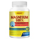 Suplemento Complejo de 10 en 1 Magnesio, Magnesium Glycinate 500mg con Citrato & Malate, Alta Absorción Chelated Plus Vitamina D3 &amp; Zinc - para Nerve, Muscle &amp; Bone Soporte - 120 cápsulas