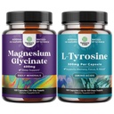 Bundle of Magnesium Glycinate 400mg Capsules and Potent L Tyrosine 500mg Capsules - para el apoyo al sueño Bone Health Muscle Recovery - Amino Acid Suplemento Nutricional para el soporte de tiroides de salud cerebral