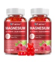 Magnesium Gummies 600mg por Serving-Magnesium Glycinate 400mg y Magnesium Malate 200mg,Sugar Suplemento de Potasio de Magnesio Libre para Mood Calma, Muscle, Bone & Energy Support,120 Raspberry Gummies