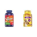 Flintstones Vitaminas Chewable Niños Vitaminas, Multivitamínico completo &amp; L’il Critters Fiber Daily Gummy Suplemento para niños, para el soporte digestivo, Berry y Lemon Flavors, 90 Gummies
