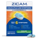 Zicam Cold & Flu-Like Symptoms with Echinacea and Sambucus, Homeopathic, Zinc, Cooling Peppermint Flavor, Helps with Cold Symptoms, 20 Tablets
