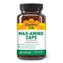 Country Life Maxi-Amino con 16 Aminoácidos de Forma Libre, 180 Cápsulas Vegetarianas, Gluten Certificado Libre, Vegetariano Certificado