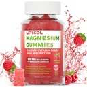 Magnesio Glycinate Gummies 800mg Por Serving, Suplemento de Magnesio Libre de Azúcar con Magnesio Malate, Calcio, Vitamina D3, B6, CoQ10 para el Soporte Calma &amp; Dormir para Adultos Niños