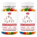 VITA GLOBE Kids Complete Multivitamin Gummies – con vitaminas A, C, D, E, B6 &amp; B12 Silencio diario, crecimiento y bienestar Soporte ← Gran Tasting Chewable Suplemento para niños – 120 Conde (Pack of 2)
