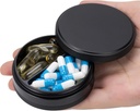 Caja de Píldora 2 Caja de Píldora de Píldoras - Contenedor de Píldora de Metales Portátiles para Bolsillo o Púrpura, Aparador de Píldoras resistente al agua para la medicina