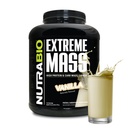 NutraBio Extreme Mass Gainer Protein Powder, 53G Protein, Clean Weight Gainer, Incrementar Masa muscular, Full Spectrum Amino Acid - Vanilla, 6 libras