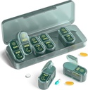 Organizador de píldoras 2 veces al día, organizador de píldoras Am &amp; Pm 7 días, organizador de píldoras Meicine, caja de píldoras 7 días, organizador semanal de píldoras para viajes, vitaminas, aceites de pescado, suplementos