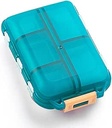 Organizador de caja de carga diaria, 10 pequeños dispensador de cajas de medicina, Recordatorio portátil compacto perfecto para la vitamina de almacenamiento en marcha, aceite de pescado, tableta de calcio, verde