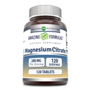 Fórmulas increíbles Citrato de magnesio TENIDO 200 Mg Tablets TENIDO Suplemento mineral TENIDO Non-GMO TEN Gluten Free TEN Made in USA (1 Pack, 120 Conde)