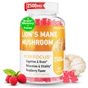 Lions Mane Gummies, Organic Lion's Mane Gummies for Adults, con Ashwagandha & Alpha GPC, Cortisol Suplementos para Hombres Mujer, 60 Condes