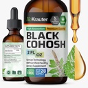 BIO KRAUTER Black Cohosh Root Tincture - Vegan Black Cohosh Suplementos Mujeres Apoyo - Alcohol y azúcar Gratis - 2 Fl.Oz.