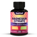 Capsulas de Citrato de Magnesio 1250mg, Suplemento de Citrato de Magnesio de Alta Absorción con Magnesio Elemental, Suplemento de Magnesio Extra de Fuerza, No GMO, Libre de gluten, 120 cápsulas vegetales