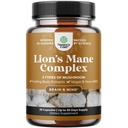 Avanzado suplemento de seto de león Mane - suplemento de mane de leones cápsulas con Reishi, Chaga, Maitake " Shiitake para la memoria de salud cerebral " Focus - Nootropic para la claridad mental - 30 caps