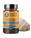 Mushroom Wellness Lion’s Mane Blend with Reishi Capsules: Organic Mushroom Capsules, Mushroom Powder Supplement, Supports Cognition, Memory, & Mental Focus, Up to 30 Day Supply, 90 Vegan Capsules*