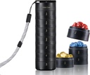 Ankomn Organizador de vitaminas de viaje – Organizador diario apilable con tapa de pólvora segura, hermética " Ligera para el uso continuo. Material libre de BPA duradero, ideal para píldoras, suplementos " vitaminas (negro)