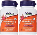 Ahora Alimentos Vitamina D3 5.000 UI, 240 softgels (Pack de 2)