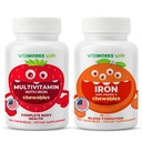 Niños Multivitamin Chewables + hierro 10 mg + vitamina C Chewables Bundle