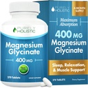 Magnesio Glycinate 400mg - 270 Tabletas de Magnesio (no capsules) - 400 mg Magnesio Elemental - Altamente Biodisponible - Vegan y Vegetariano - para el sueño mejorado, alivio de estrés &amp; Defensa del cáñamo