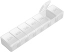 Extra Large Pill Organizer Weekly, KAPENS Daily Pill Case Box Compartments de gran capacidad, 7 Day Pill Containers for Medicine Supplements Vitamin Fish Oil, White