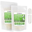 XPRS Nutra Vegan Talla 00 cápsulas separadas - 100 conde transparentes cápsulas de vacío Premium Separados en bolsas - 00 pastillas vacío para relleno de suplementos de bricolaje