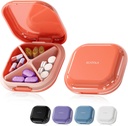 Caja pequeña de pill, Caja de pill, Contenedor de Píldora de Viajes, Portable, Caja de Píldora de Bolsillo para Purse, Organizador Mini Pill para Medicina, Cute 5 Colores (Red)