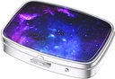 Nipichsha Pill Box, Small Pill Case for Purse & Pocket, Cute Travel Medicine Organizer, Portable Medicine Container Holder to Hold Vitamins, Medication, Fish Oil &amp; Supplements, Starry Night