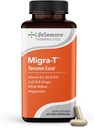 LifeSeasons Migra-T with Relieve-R - Migraine Prevention & Relief Supplement - Support for Severe Headaches - Reduces Light Sound & Odor Sensitivity - Feverfew, White Willow, Magnesium Ginger & CoQ10