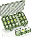 Organizador semanal de píldoras,3 veces al día, caja grande de carga de 7 días con contenedor separado, caja diaria de humedad portátil para medicamentos, vitaminas, aceite de pescado y suplementos